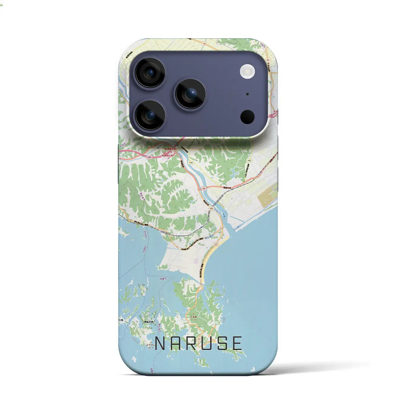 【鳴瀬(宮城県)】地図柄iPhoneケース(バックカバータイプ)