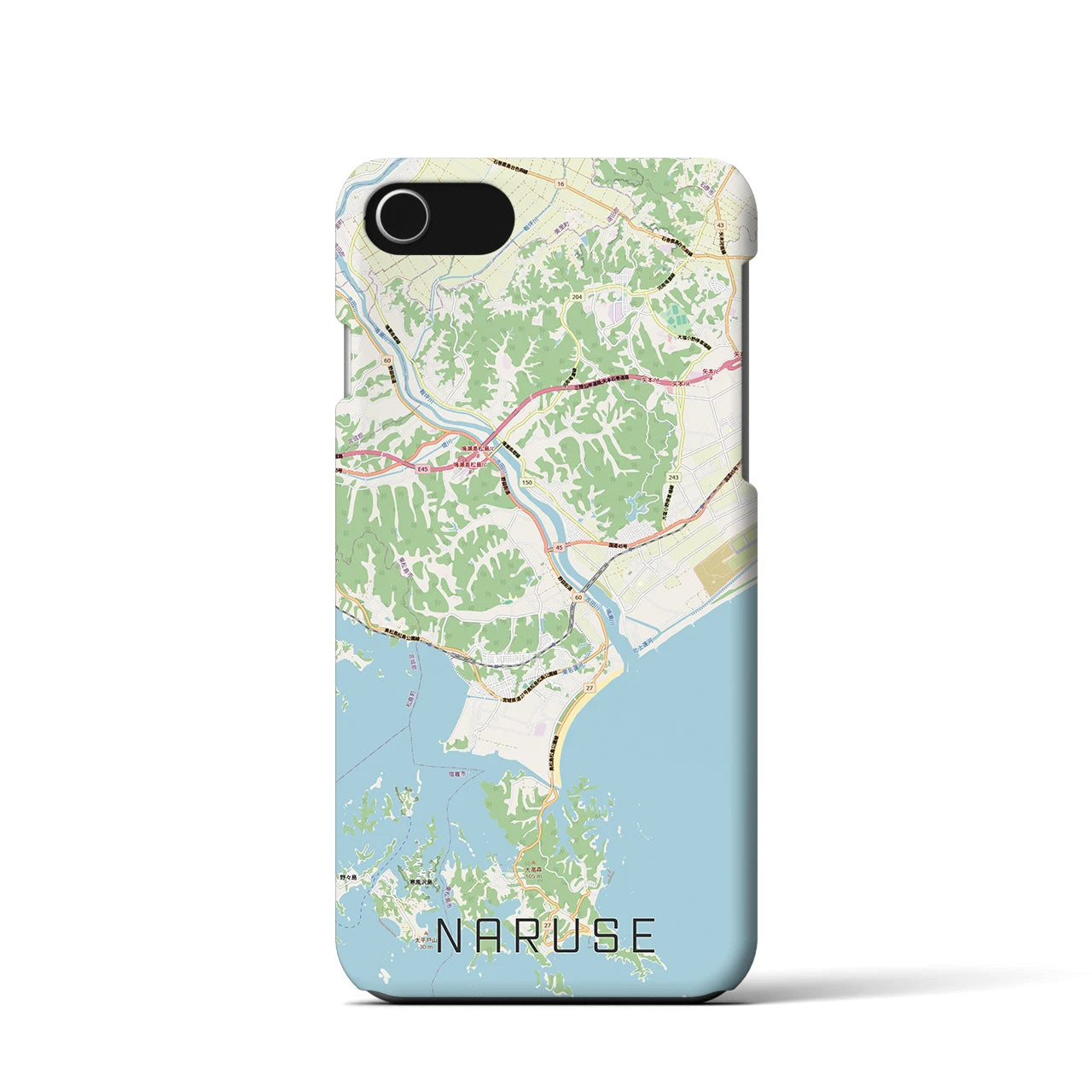 【鳴瀬(宮城県)】地図柄iPhoneケース(バックカバータイプ)