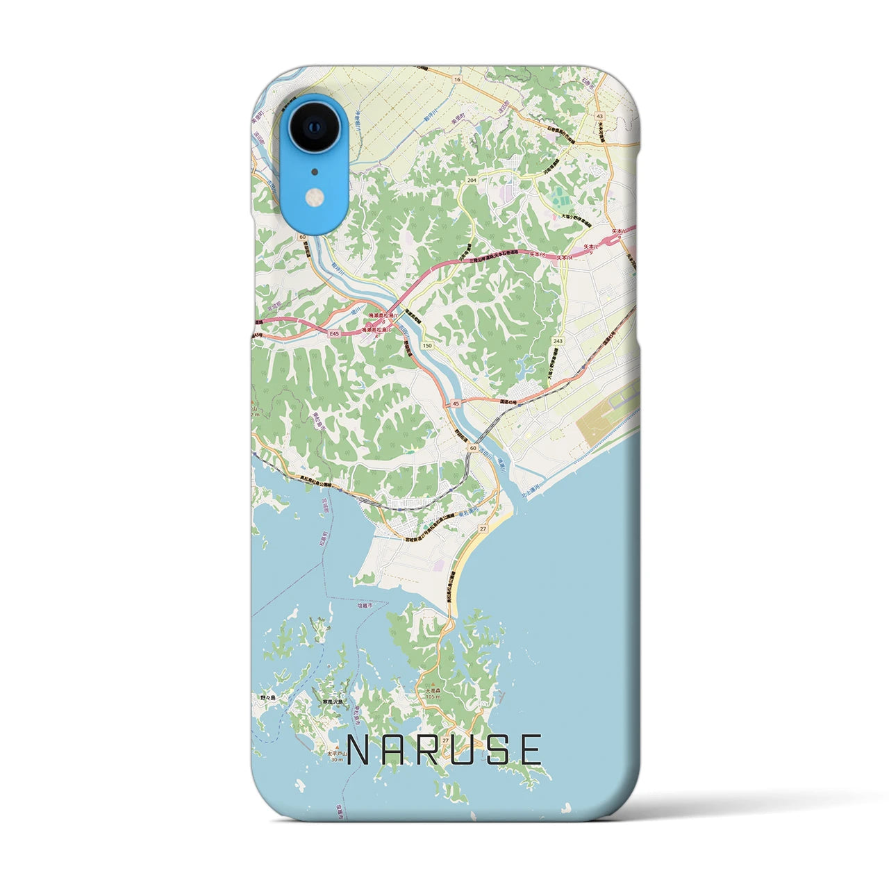 【鳴瀬(宮城県)】地図柄iPhoneケース(バックカバータイプ)