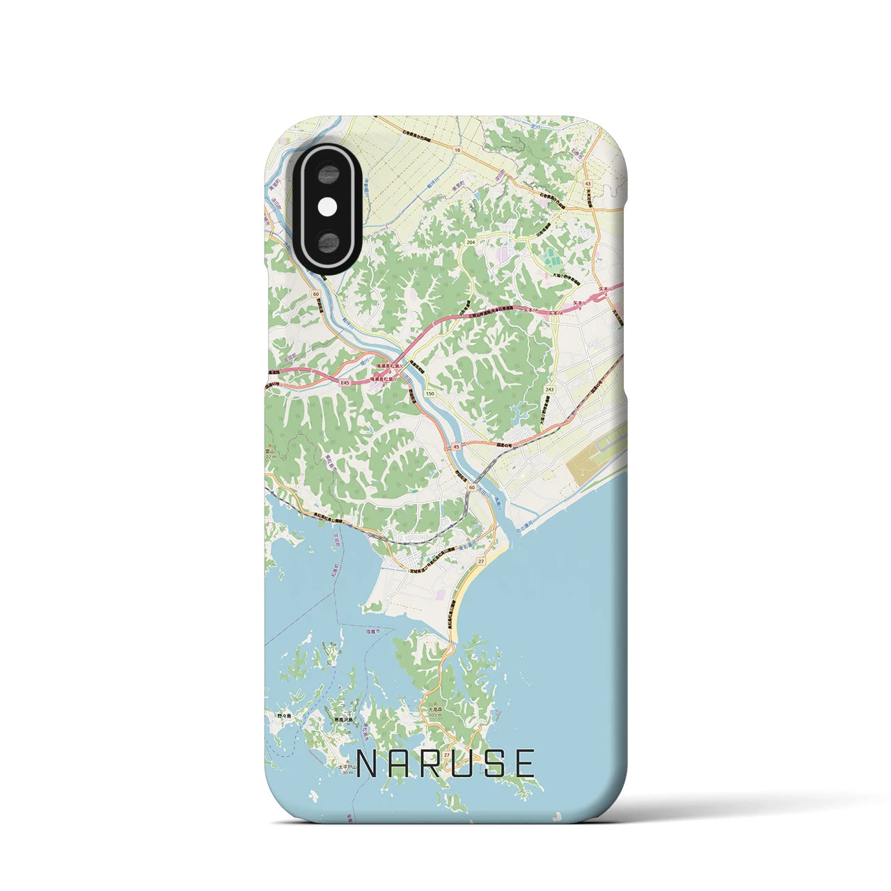 【鳴瀬(宮城県)】地図柄iPhoneケース(バックカバータイプ)