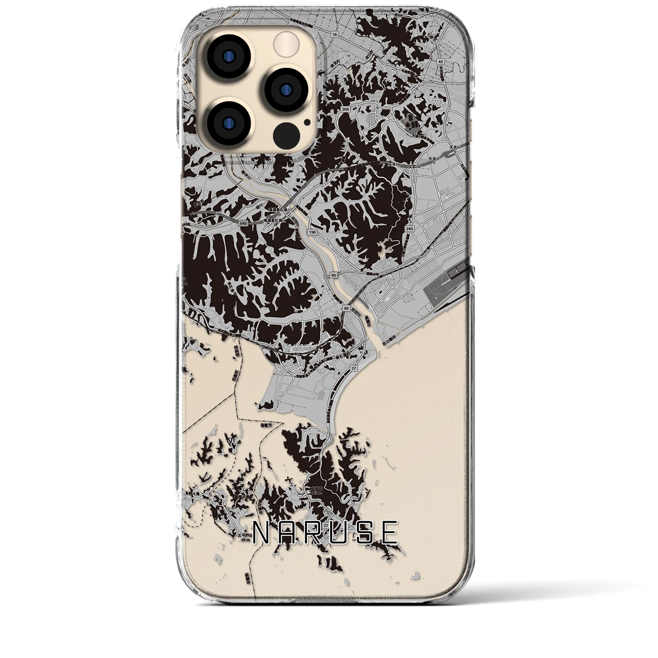 【鳴瀬(宮城県)】地図柄iPhoneケース(クリアタイプ)