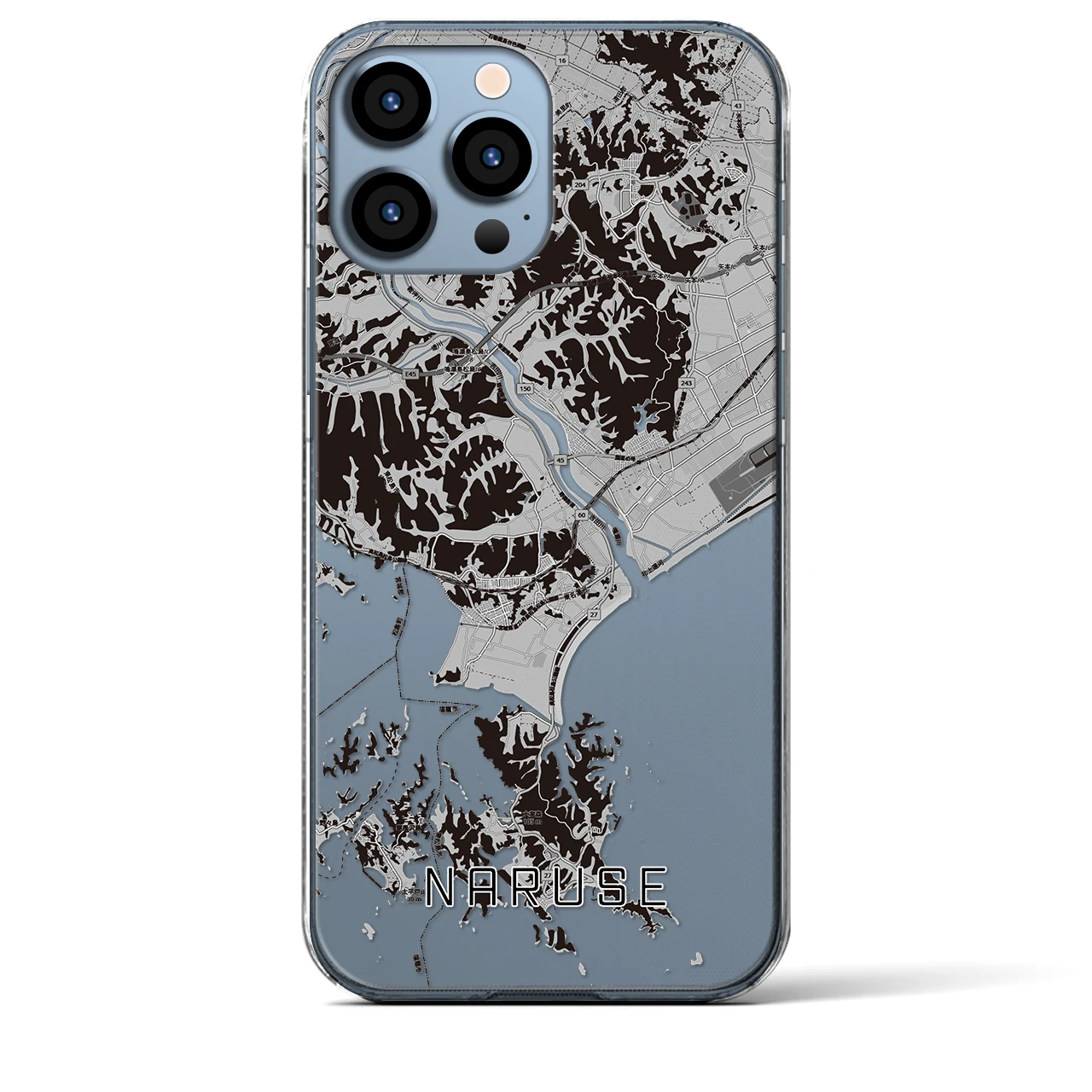 【鳴瀬(宮城県)】地図柄iPhoneケース(クリアタイプ)