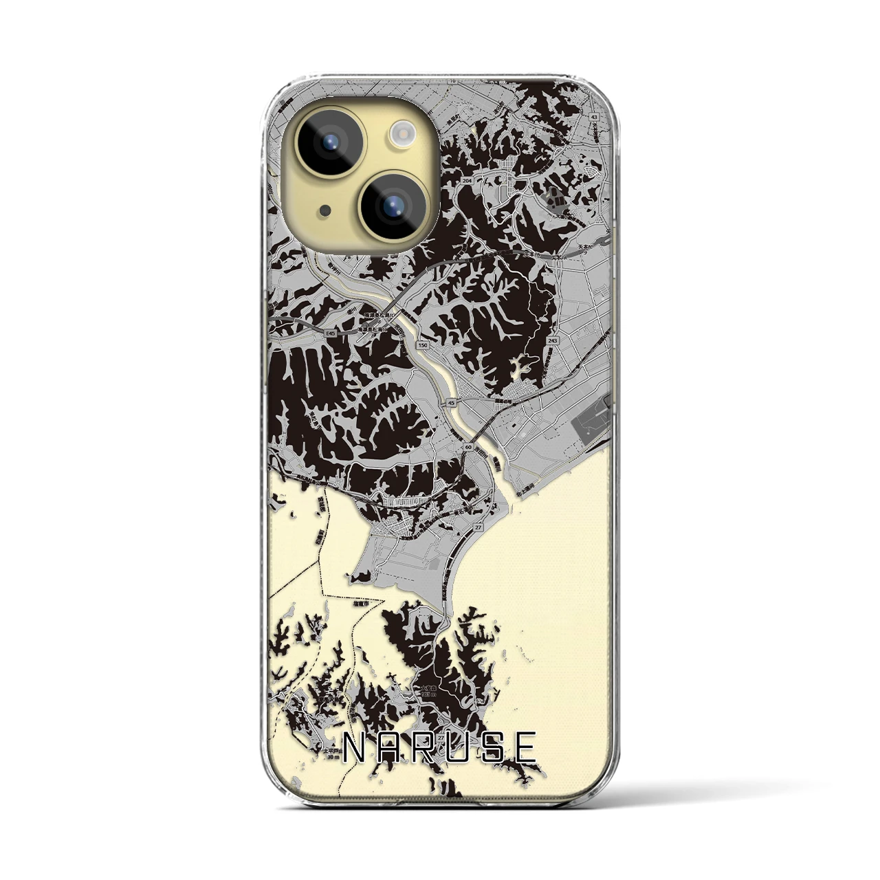 【鳴瀬(宮城県)】地図柄iPhoneケース(クリアタイプ)