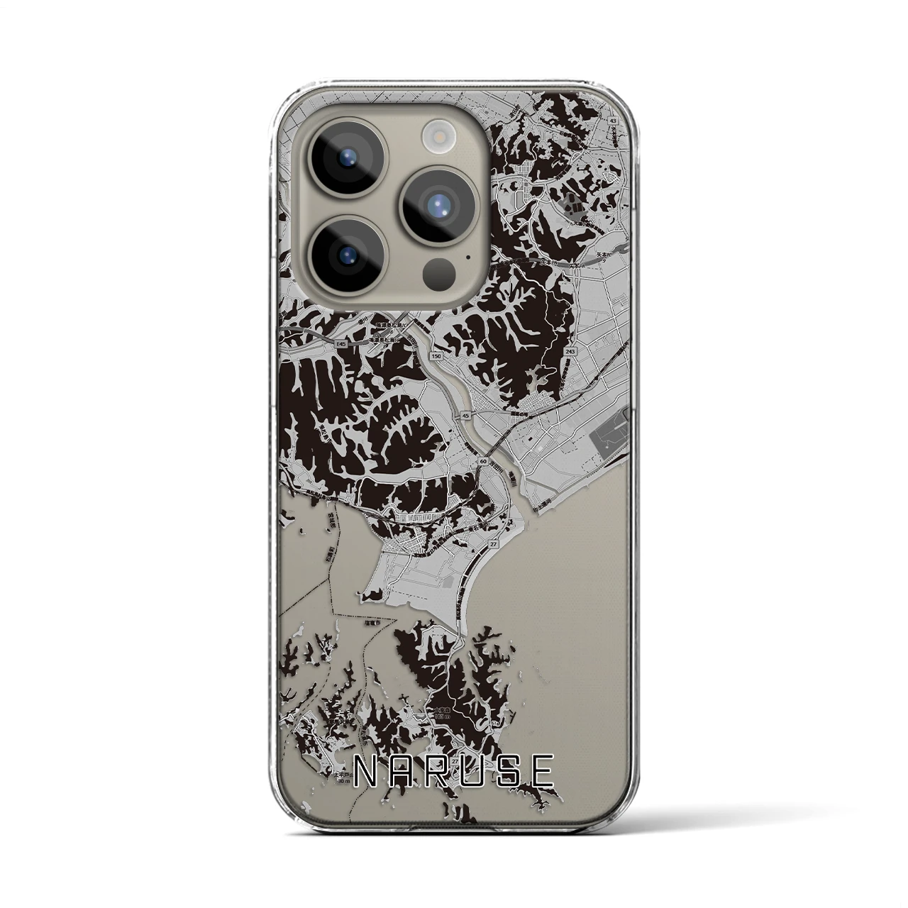 【鳴瀬(宮城県)】地図柄iPhoneケース(クリアタイプ)