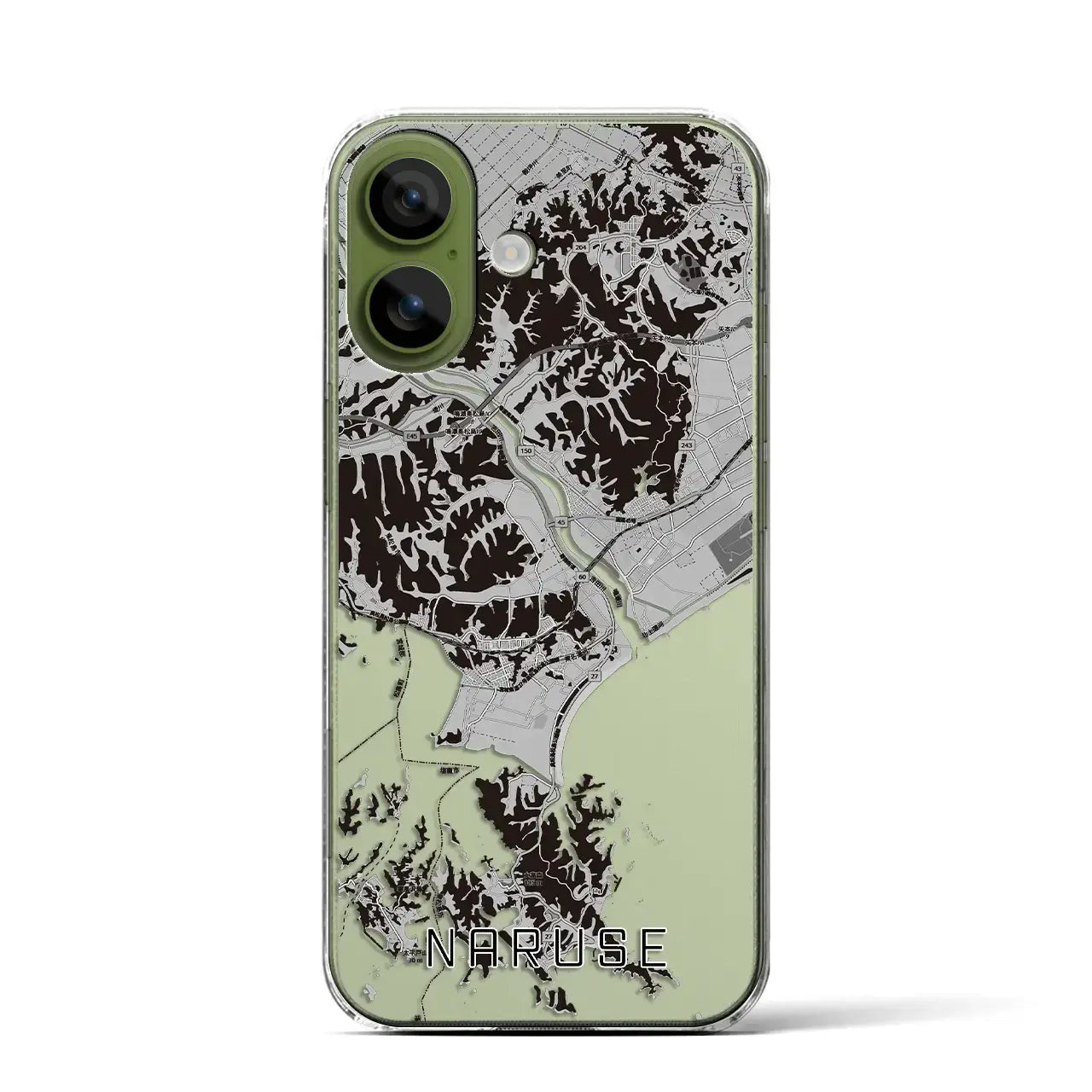 【鳴瀬(宮城県)】地図柄iPhoneケース(クリアタイプ)モノトーン・iPhone 17 Pro Max 用