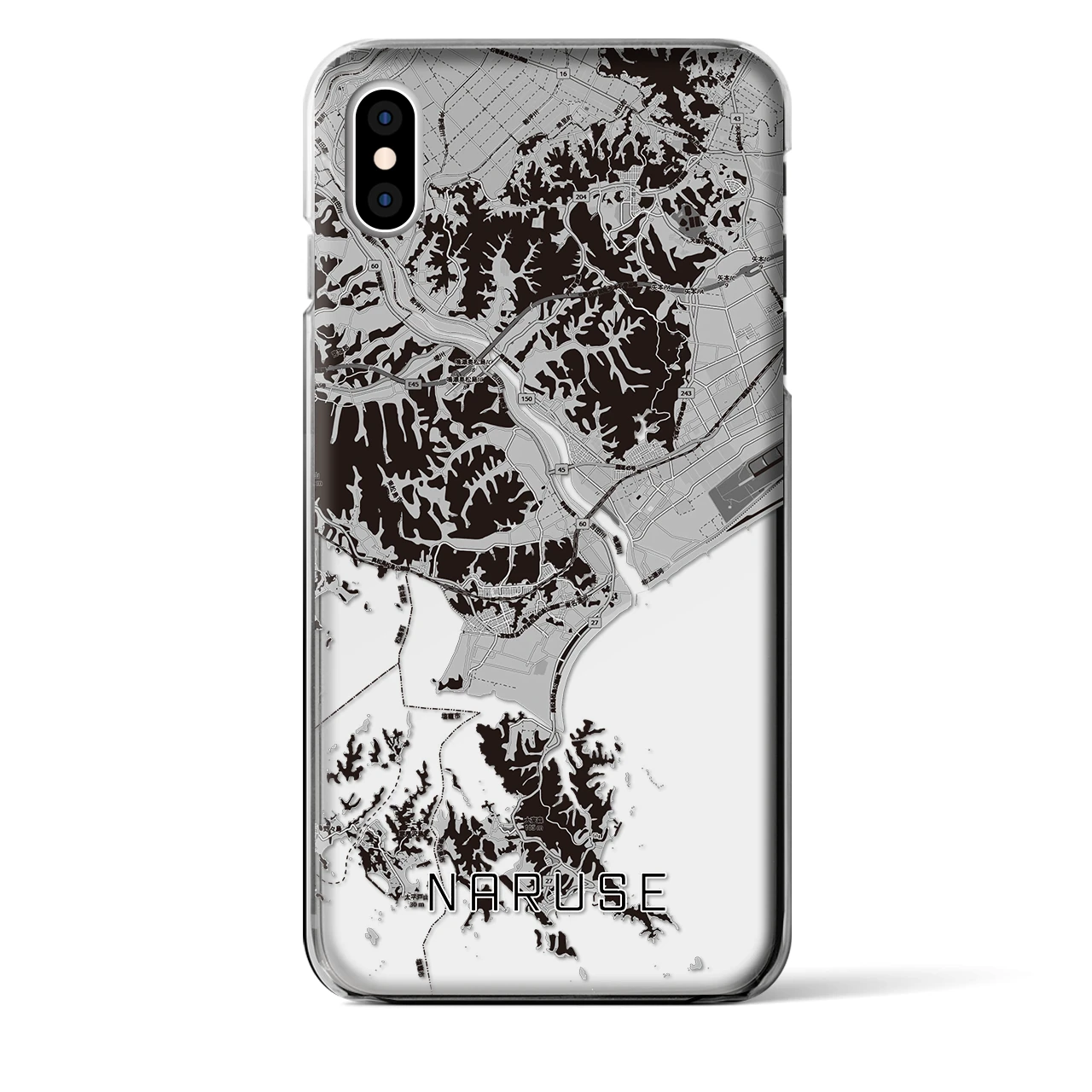 【鳴瀬(宮城県)】地図柄iPhoneケース(クリアタイプ)