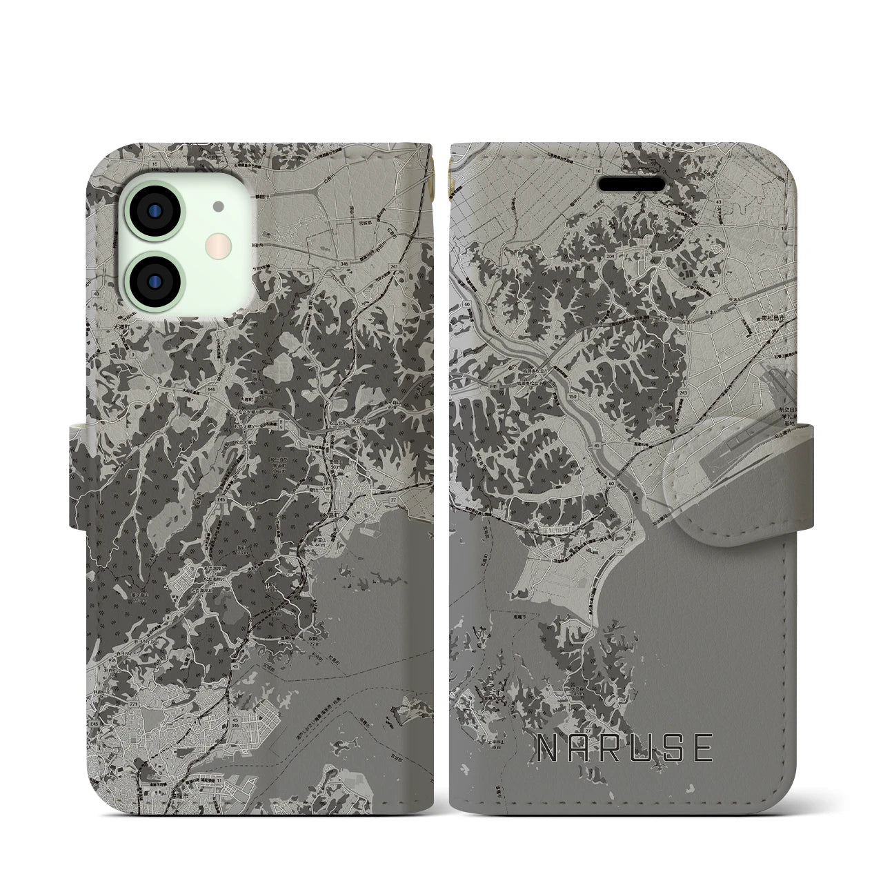 【鳴瀬(宮城県)】地図柄iPhoneケース(手帳タイプ)