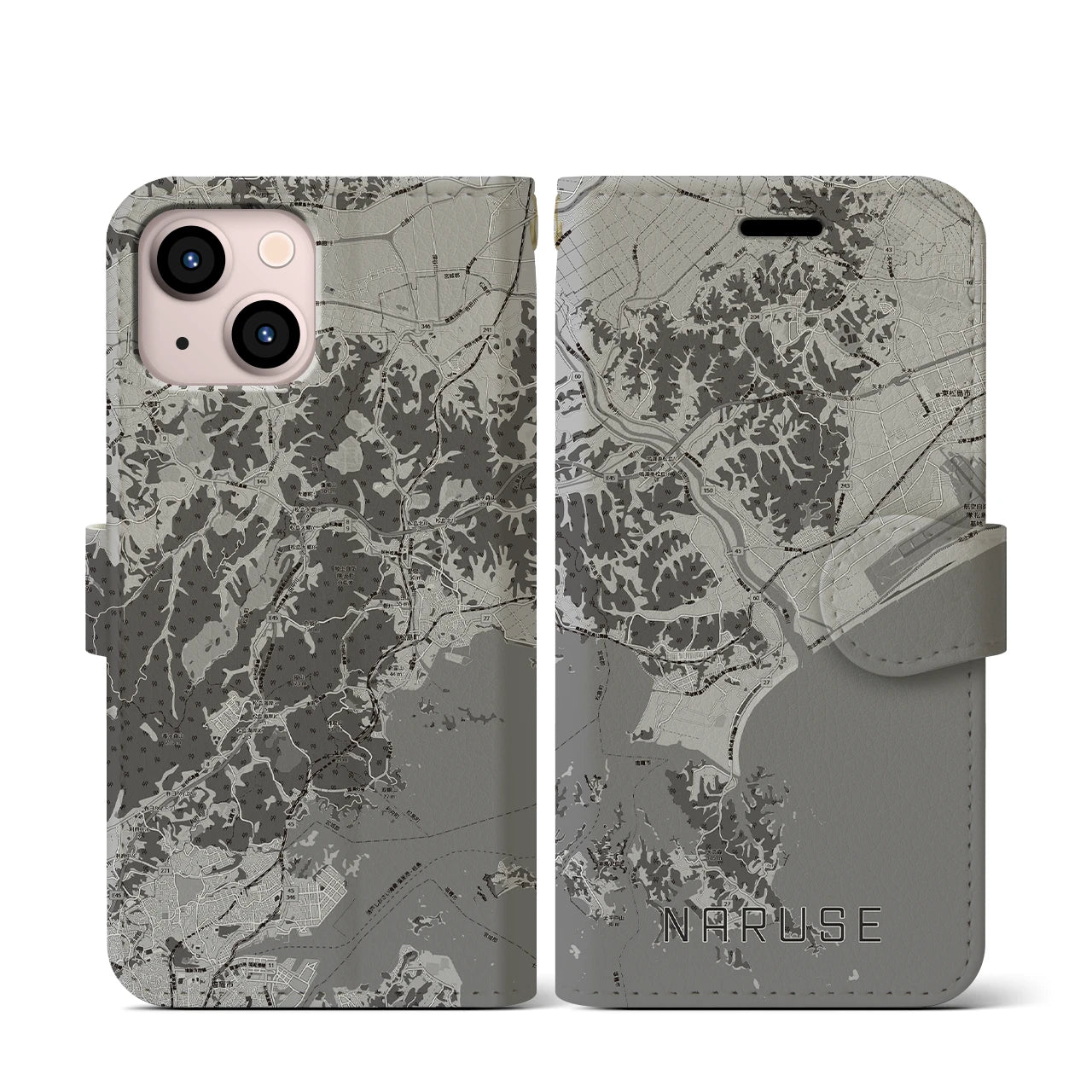 【鳴瀬(宮城県)】地図柄iPhoneケース(手帳タイプ)