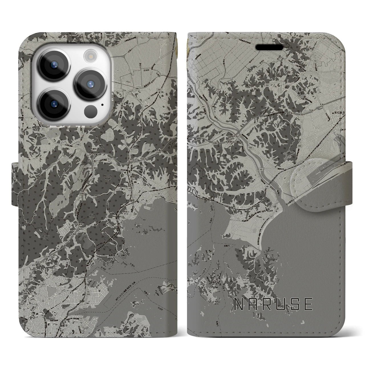 【鳴瀬(宮城県)】地図柄iPhoneケース(手帳タイプ)