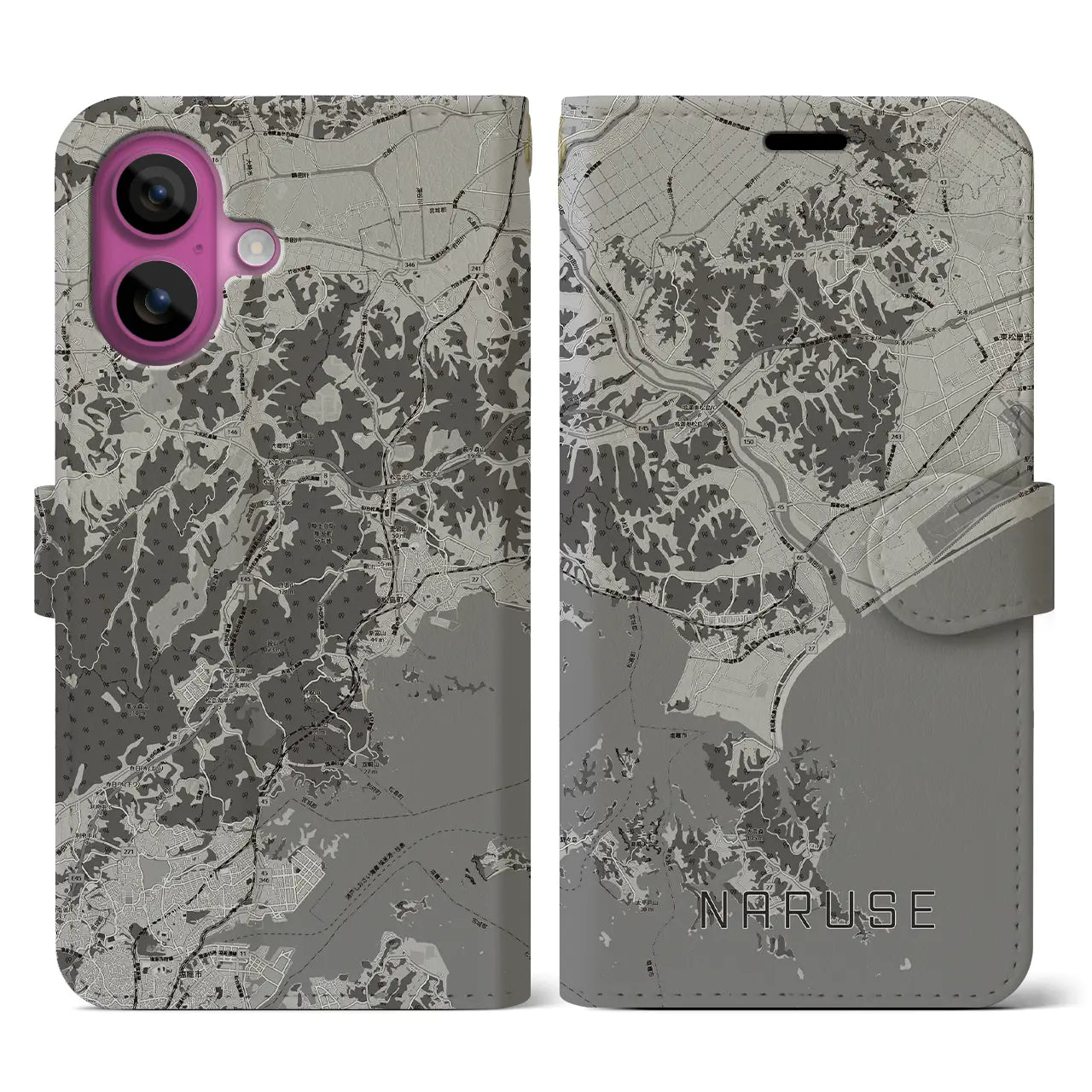 【鳴瀬(宮城県)】地図柄iPhoneケース(手帳タイプ)