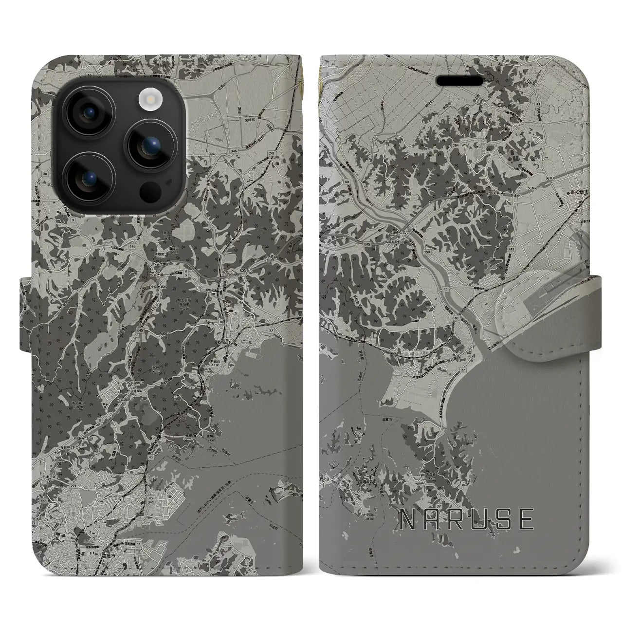 【鳴瀬(宮城県)】地図柄iPhoneケース(手帳タイプ)