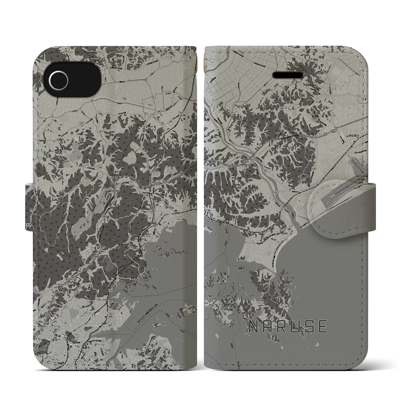 【鳴瀬(宮城県)】地図柄iPhoneケース(手帳タイプ)