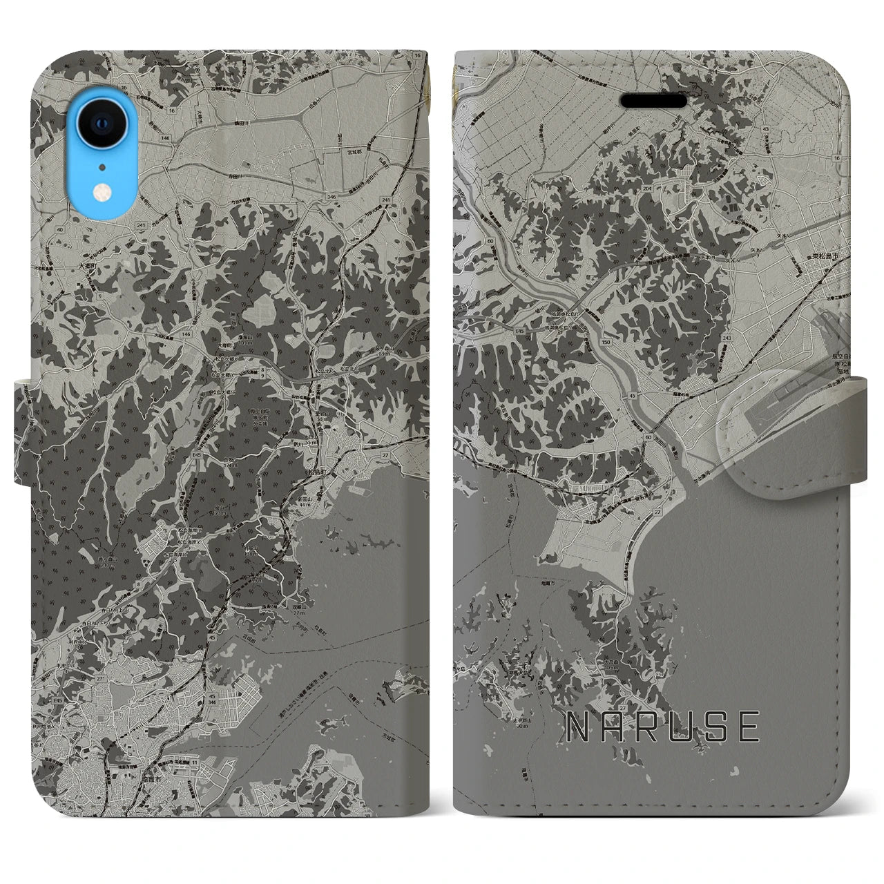 【鳴瀬(宮城県)】地図柄iPhoneケース(手帳タイプ)