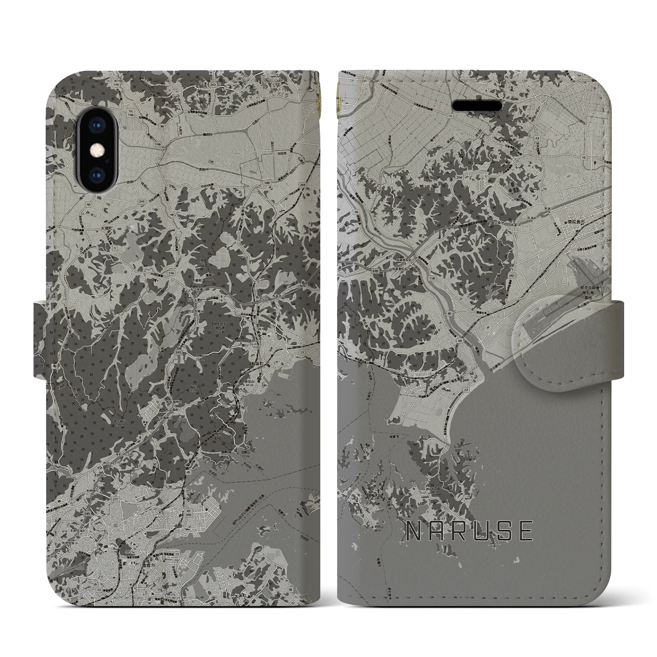 【鳴瀬(宮城県)】地図柄iPhoneケース(手帳タイプ)