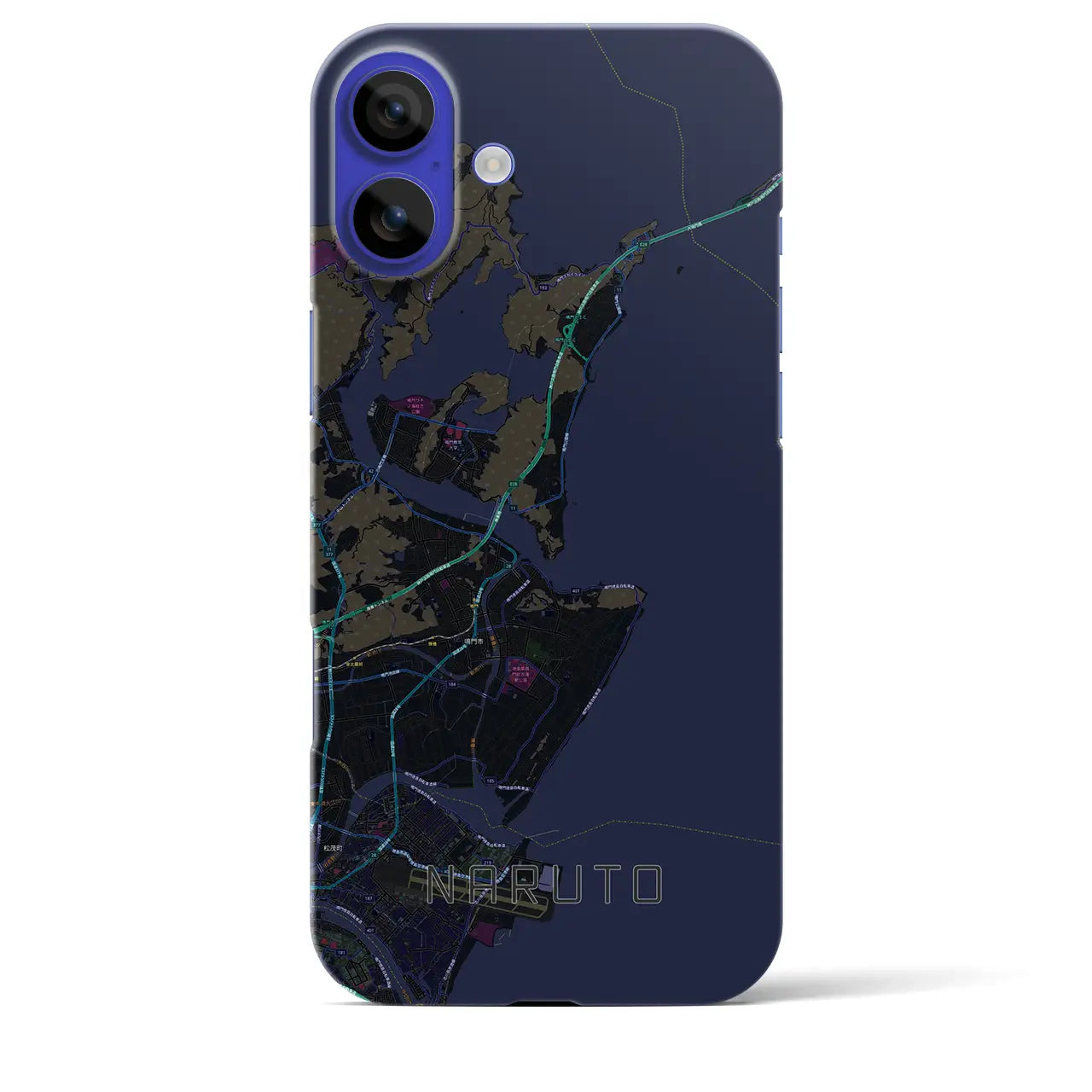 【鳴門(徳島県)】地図柄iPhoneケース(バックカバータイプ)