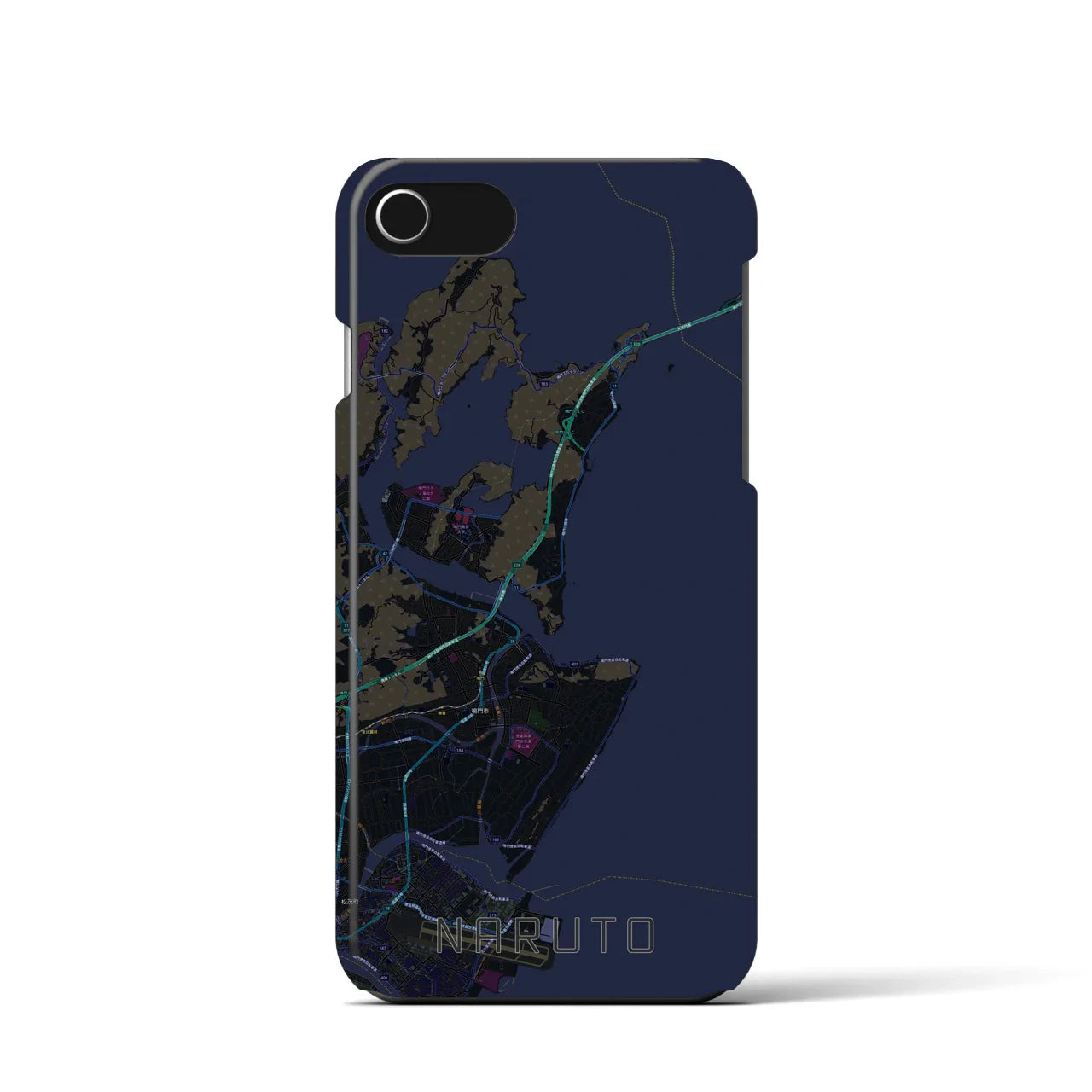 【鳴門(徳島県)】地図柄iPhoneケース(バックカバータイプ)