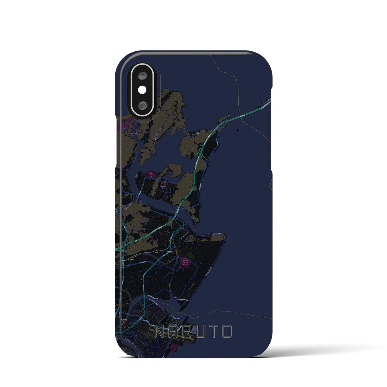 【鳴門(徳島県)】地図柄iPhoneケース(バックカバータイプ)