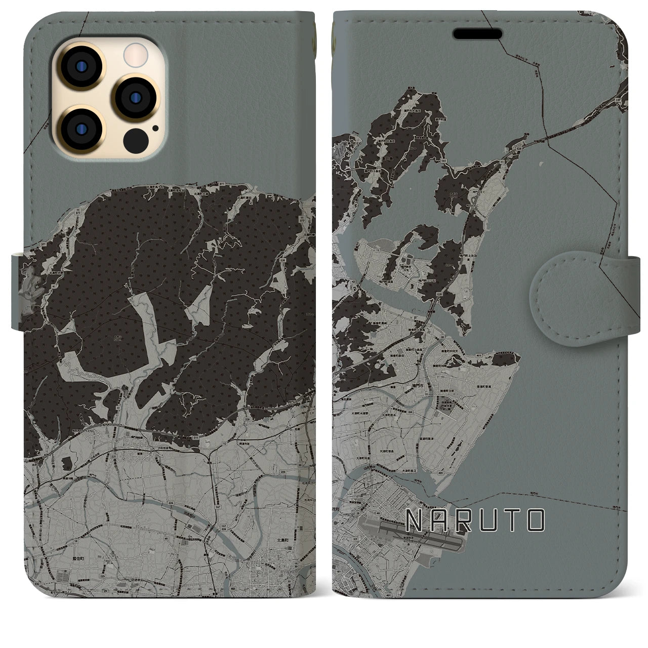 【鳴門(徳島県)】地図柄iPhoneケース(手帳タイプ)