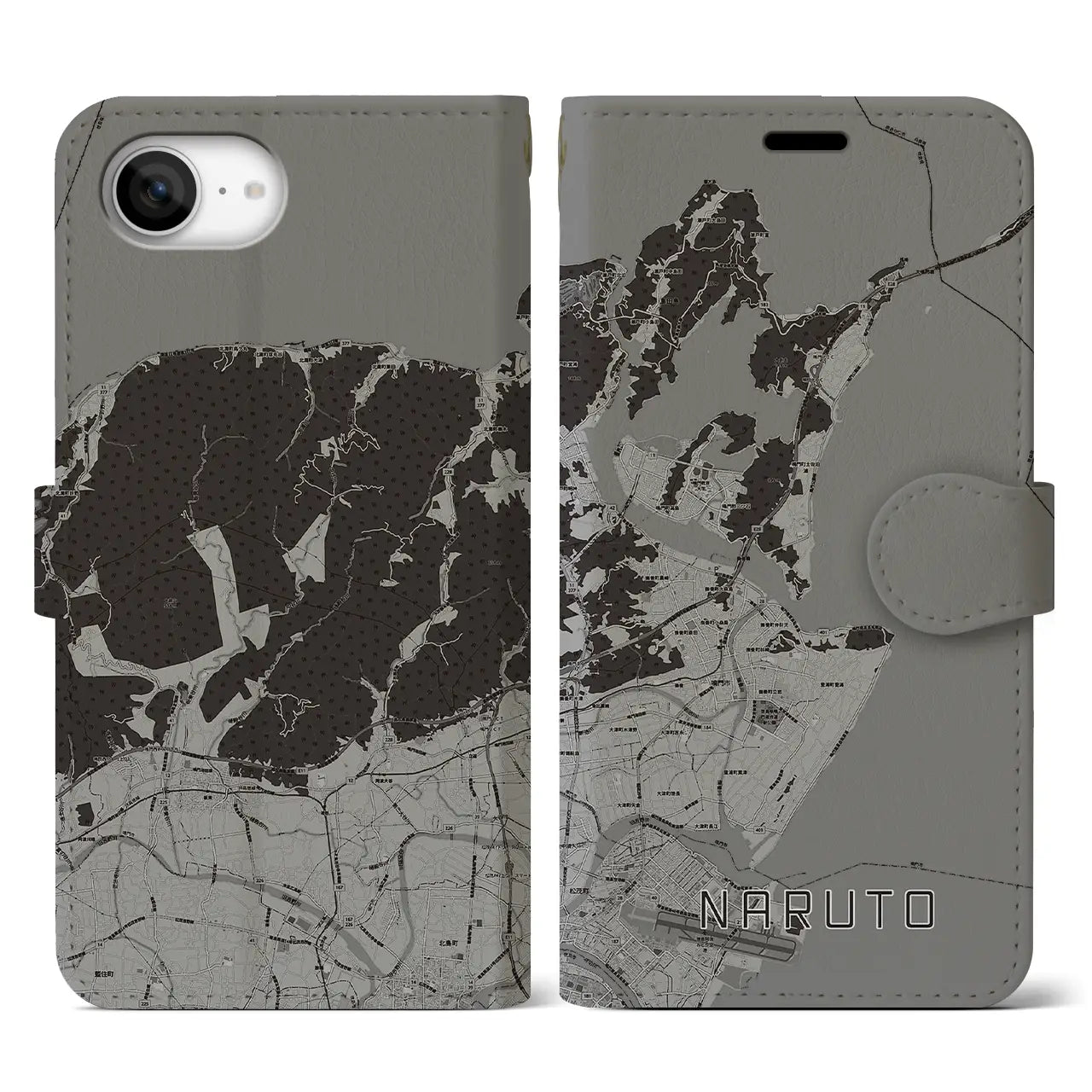 【鳴門(徳島県)】地図柄iPhoneケース(手帳タイプ)