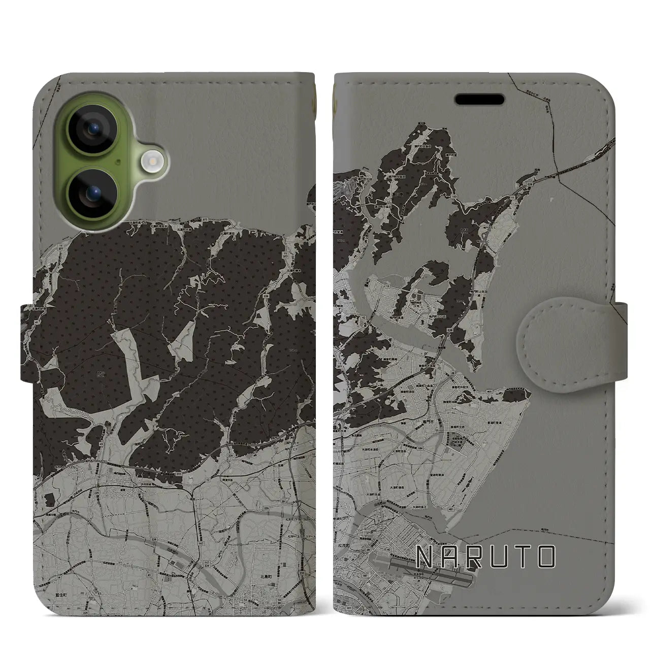 【鳴門(徳島県)】地図柄iPhoneケース(手帳タイプ)