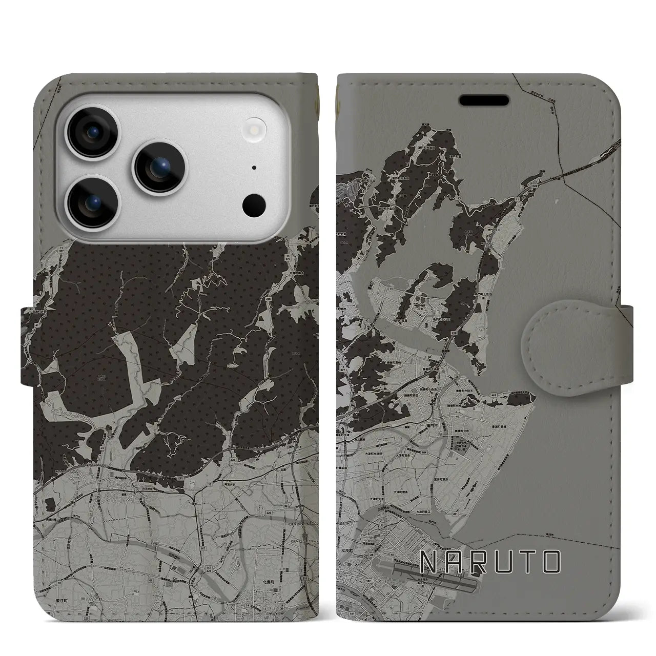 【鳴門(徳島県)】地図柄iPhoneケース(手帳タイプ)