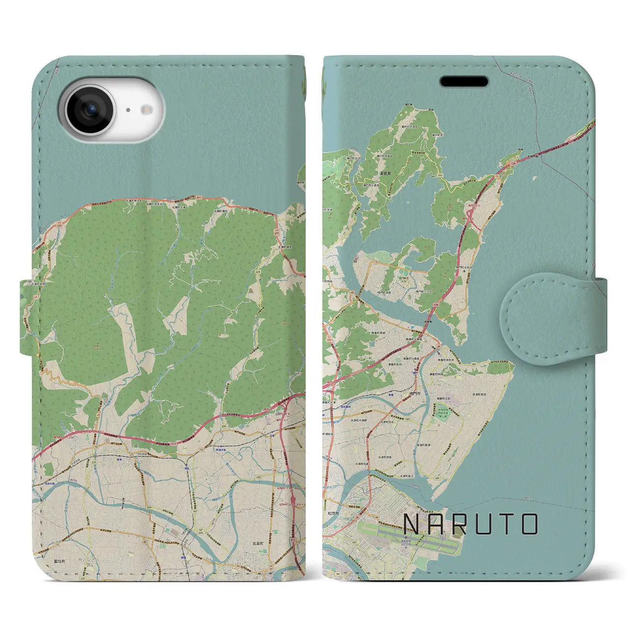 【鳴門(徳島県)】地図柄iPhoneケース(手帳タイプ)