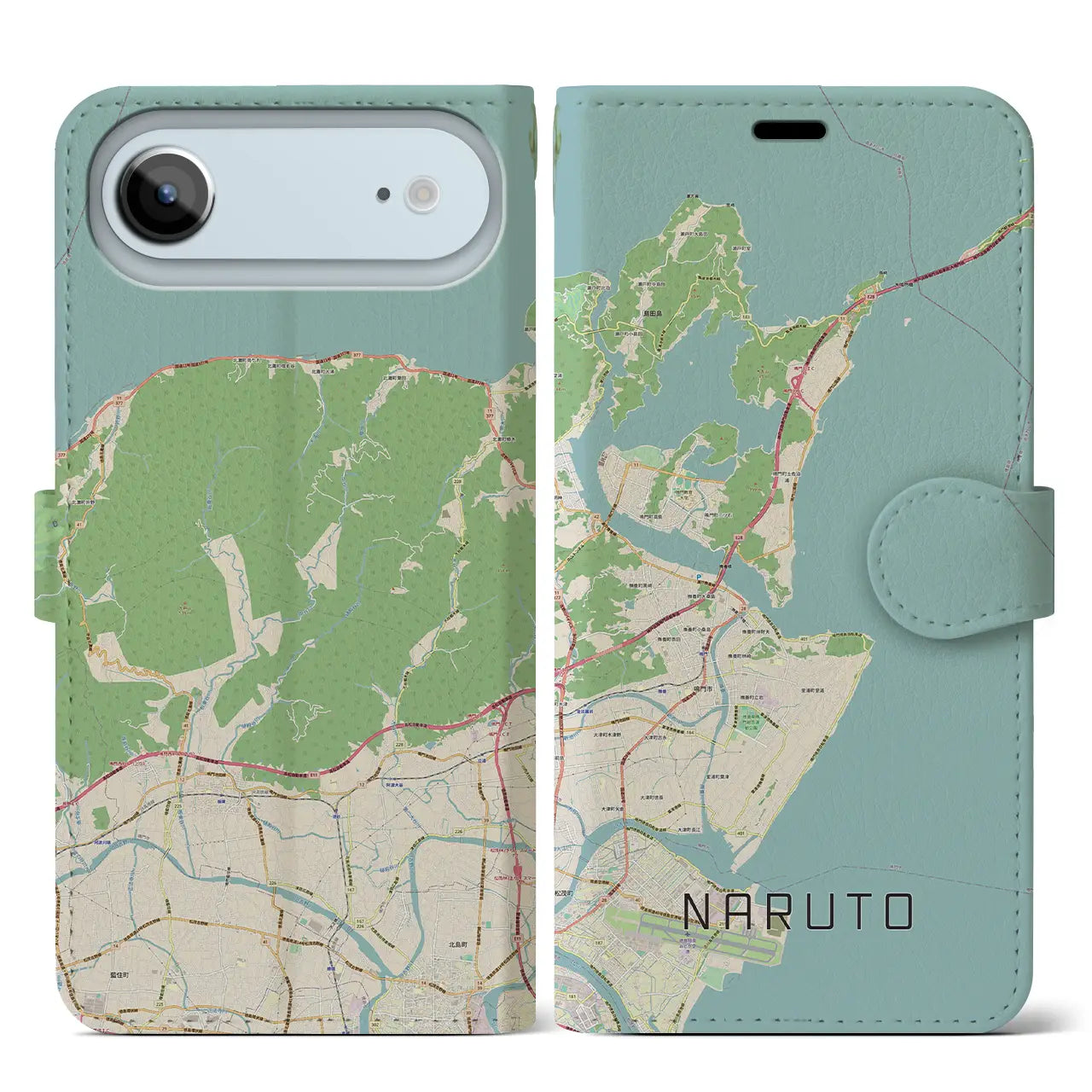 【鳴門(徳島県)】地図柄iPhoneケース(手帳タイプ)