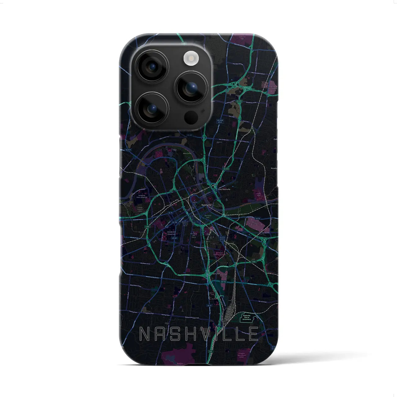 【ナッシュビル(アメリカ)】地図柄iPhoneケース(バックカバータイプ)