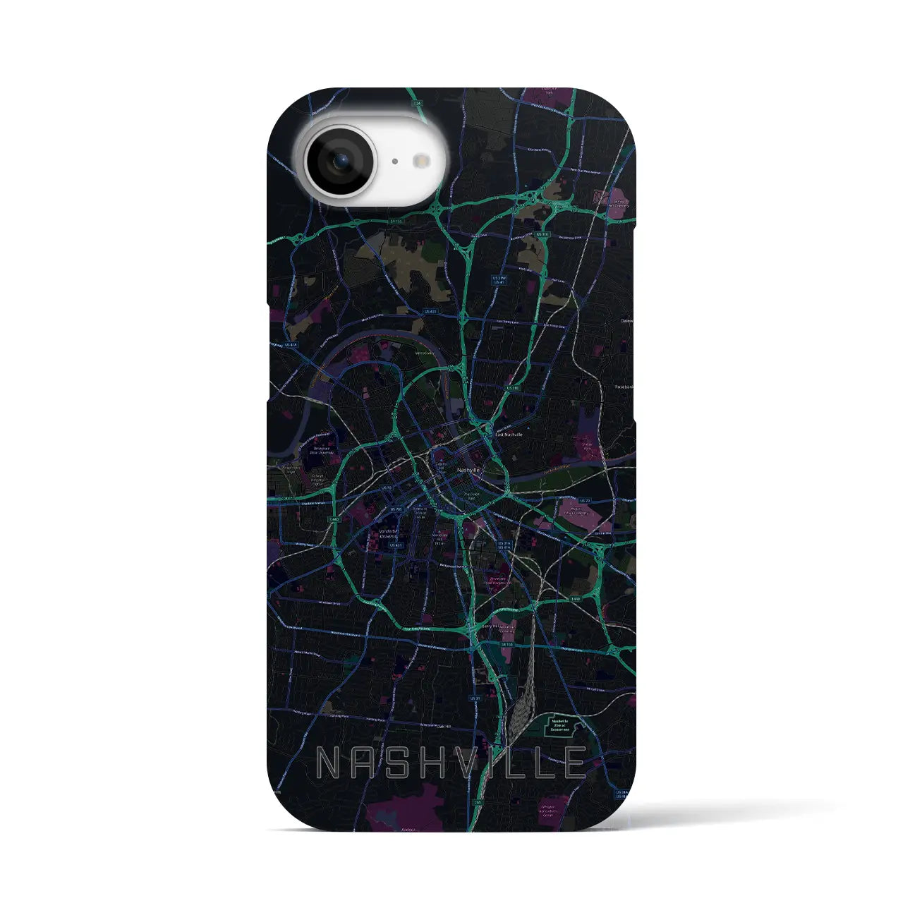 【ナッシュビル(アメリカ)】地図柄iPhoneケース(バックカバータイプ)
