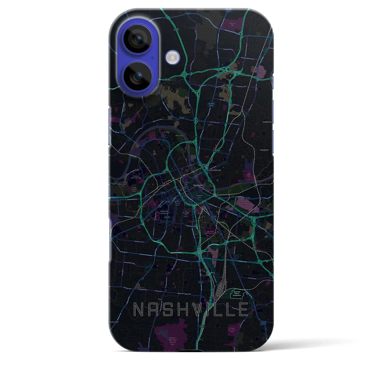 【ナッシュビル(アメリカ)】地図柄iPhoneケース(バックカバータイプ)