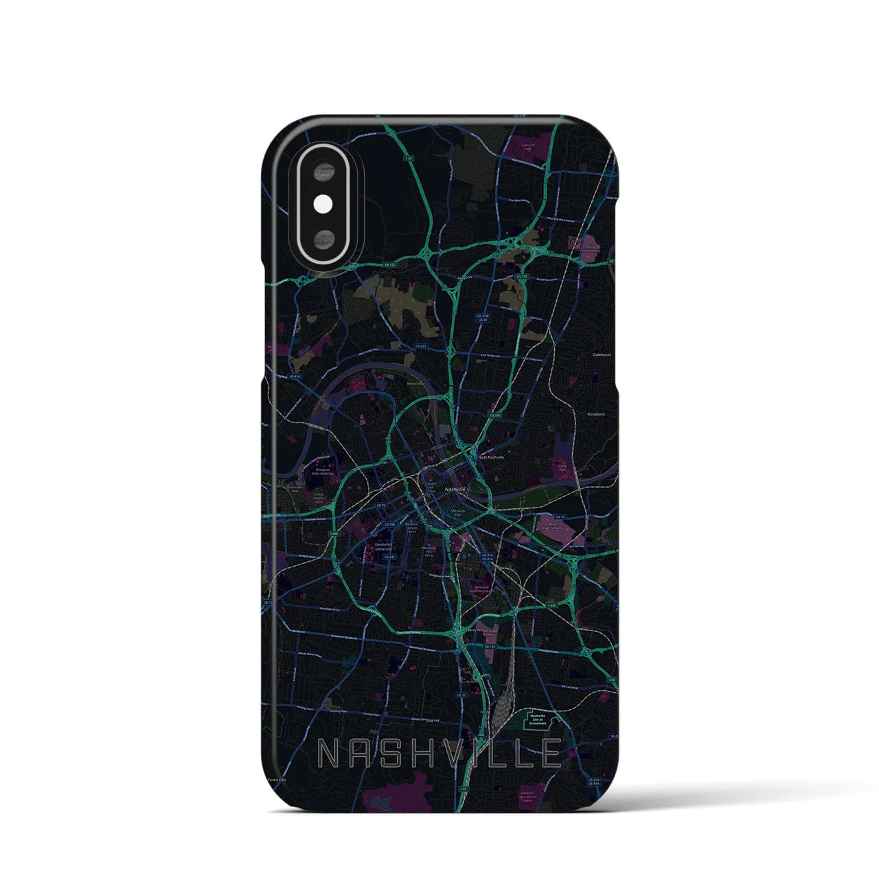 【ナッシュビル(アメリカ)】地図柄iPhoneケース(バックカバータイプ)
