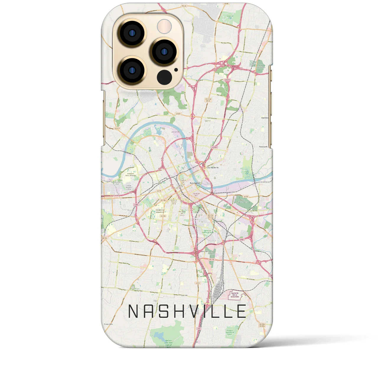 【ナッシュビル(アメリカ)】地図柄iPhoneケース(バックカバータイプ)