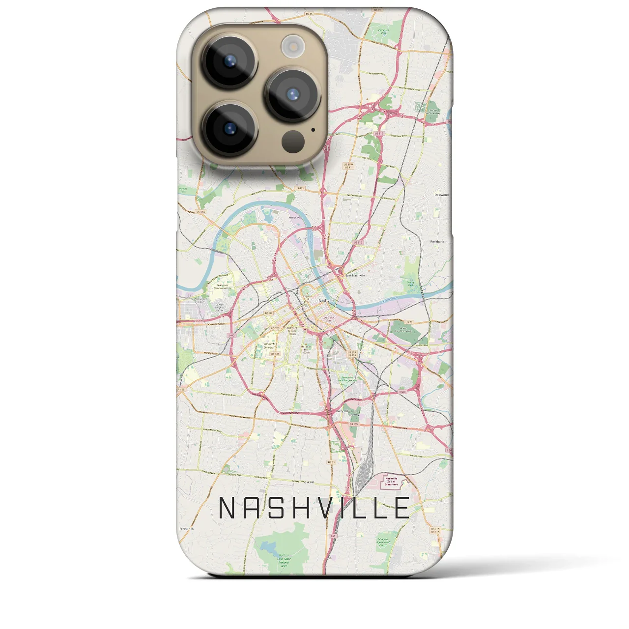 【ナッシュビル(アメリカ)】地図柄iPhoneケース(バックカバータイプ)