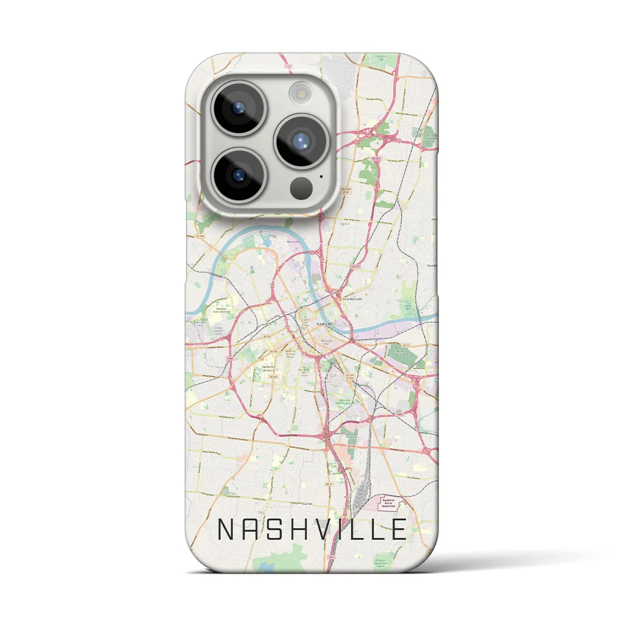 【ナッシュビル(アメリカ)】地図柄iPhoneケース(バックカバータイプ)