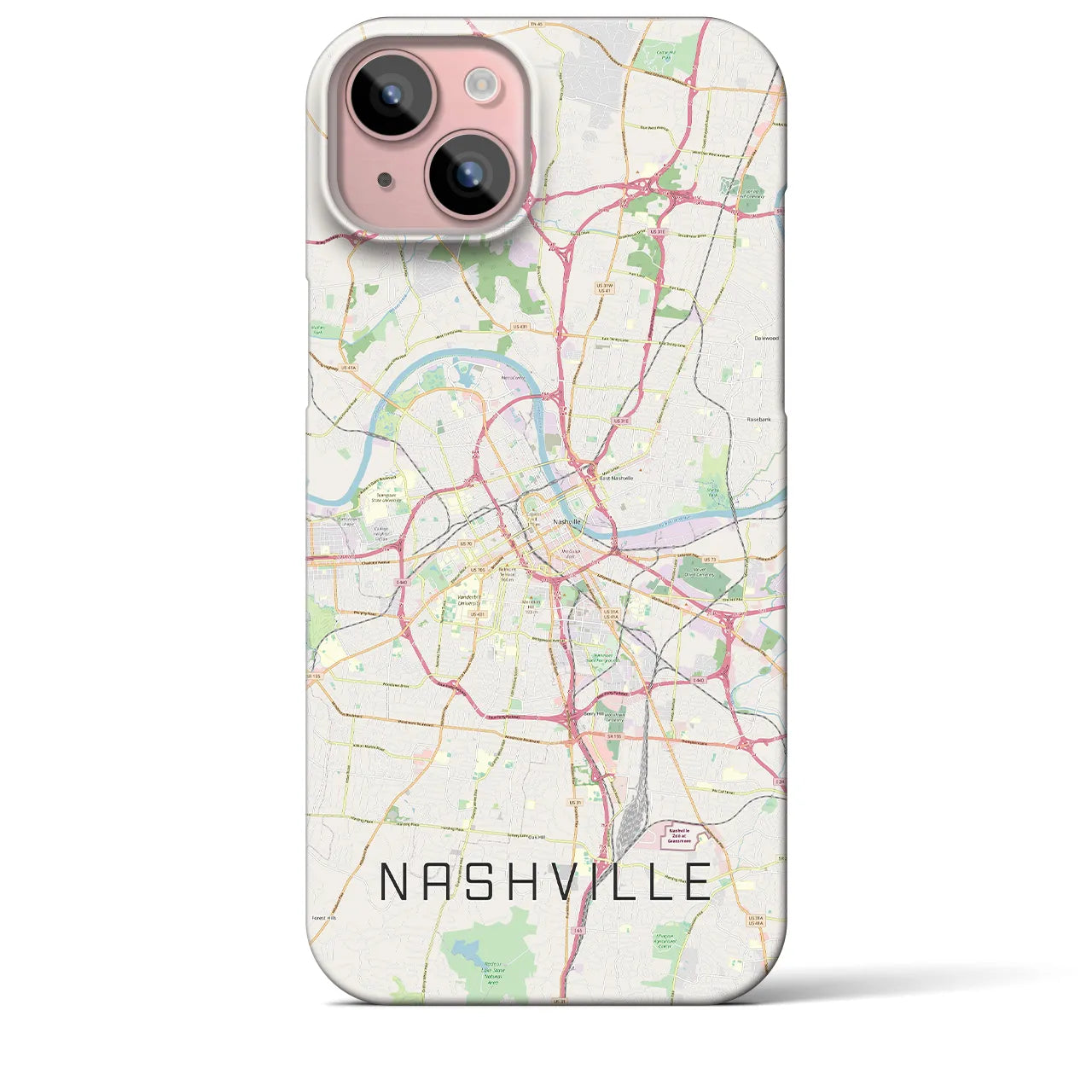 【ナッシュビル(アメリカ)】地図柄iPhoneケース(バックカバータイプ)