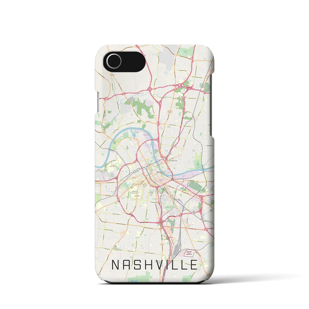 【ナッシュビル(アメリカ)】地図柄iPhoneケース(バックカバータイプ)