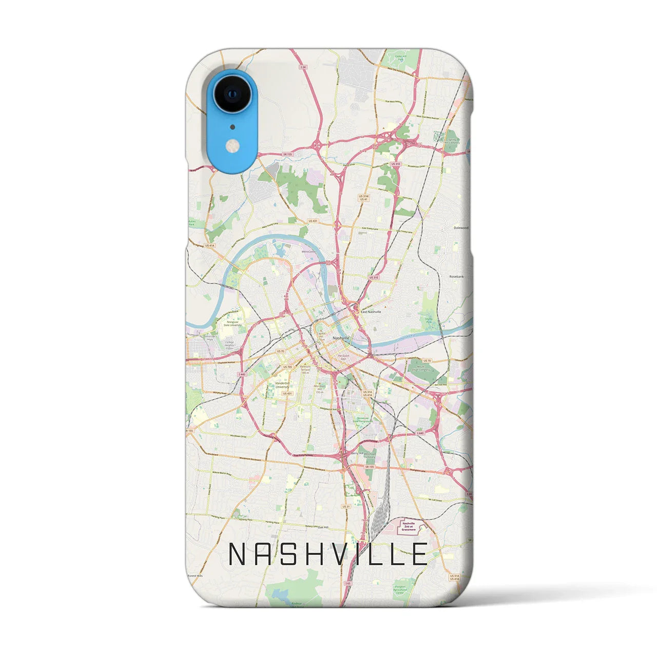 【ナッシュビル(アメリカ)】地図柄iPhoneケース(バックカバータイプ)