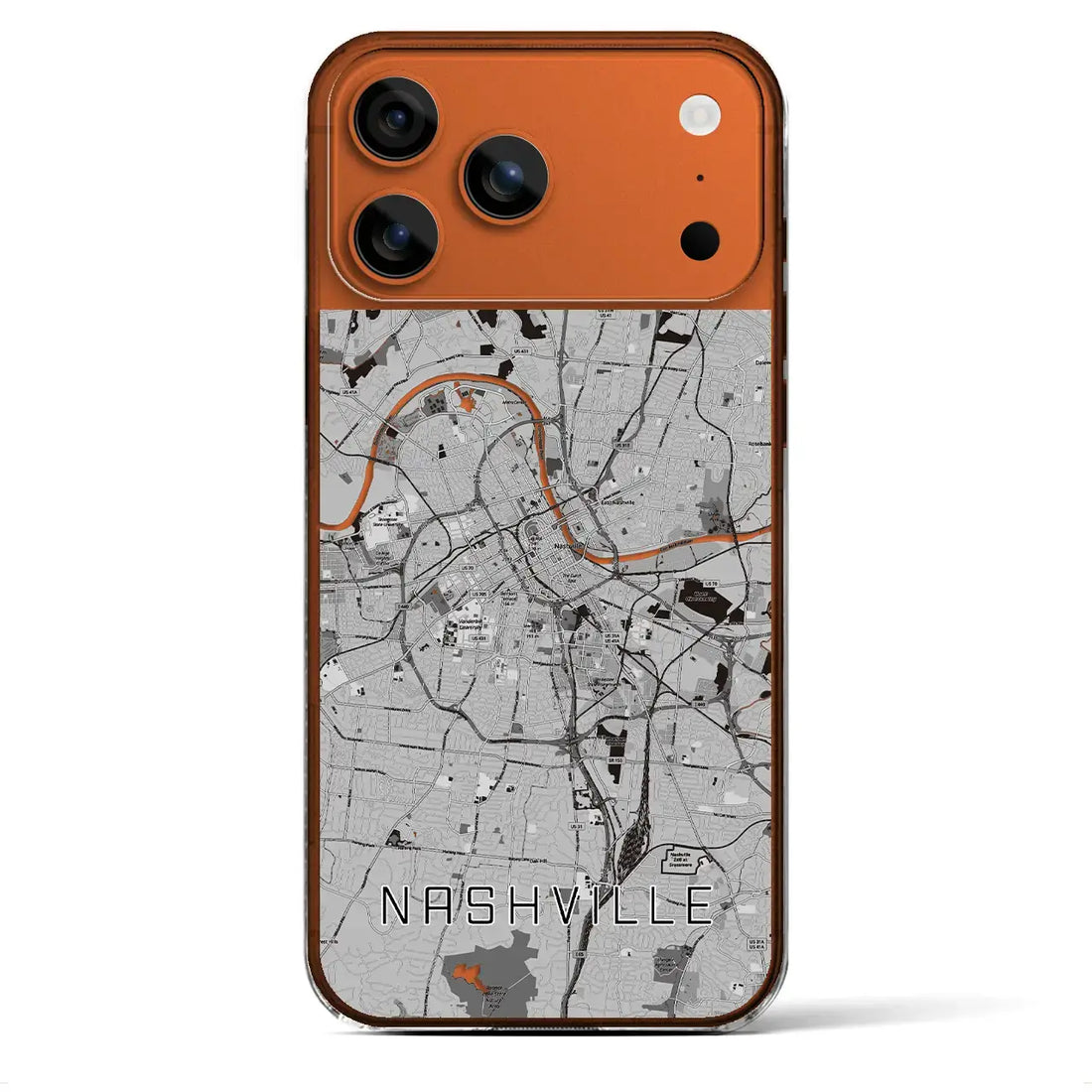 【ナッシュビル(アメリカ)】地図柄iPhoneケース(クリアタイプ)