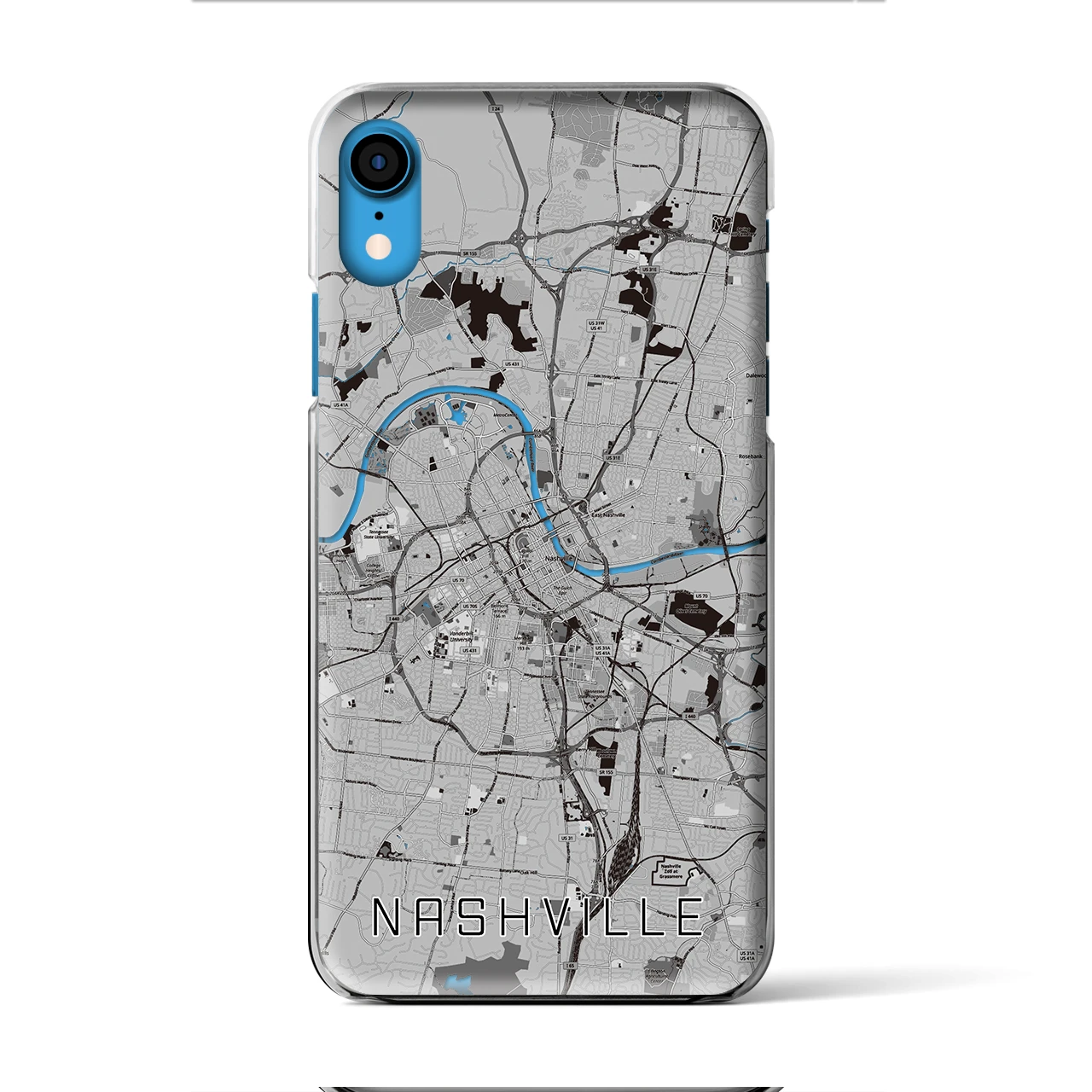 【ナッシュビル(アメリカ)】地図柄iPhoneケース(クリアタイプ)