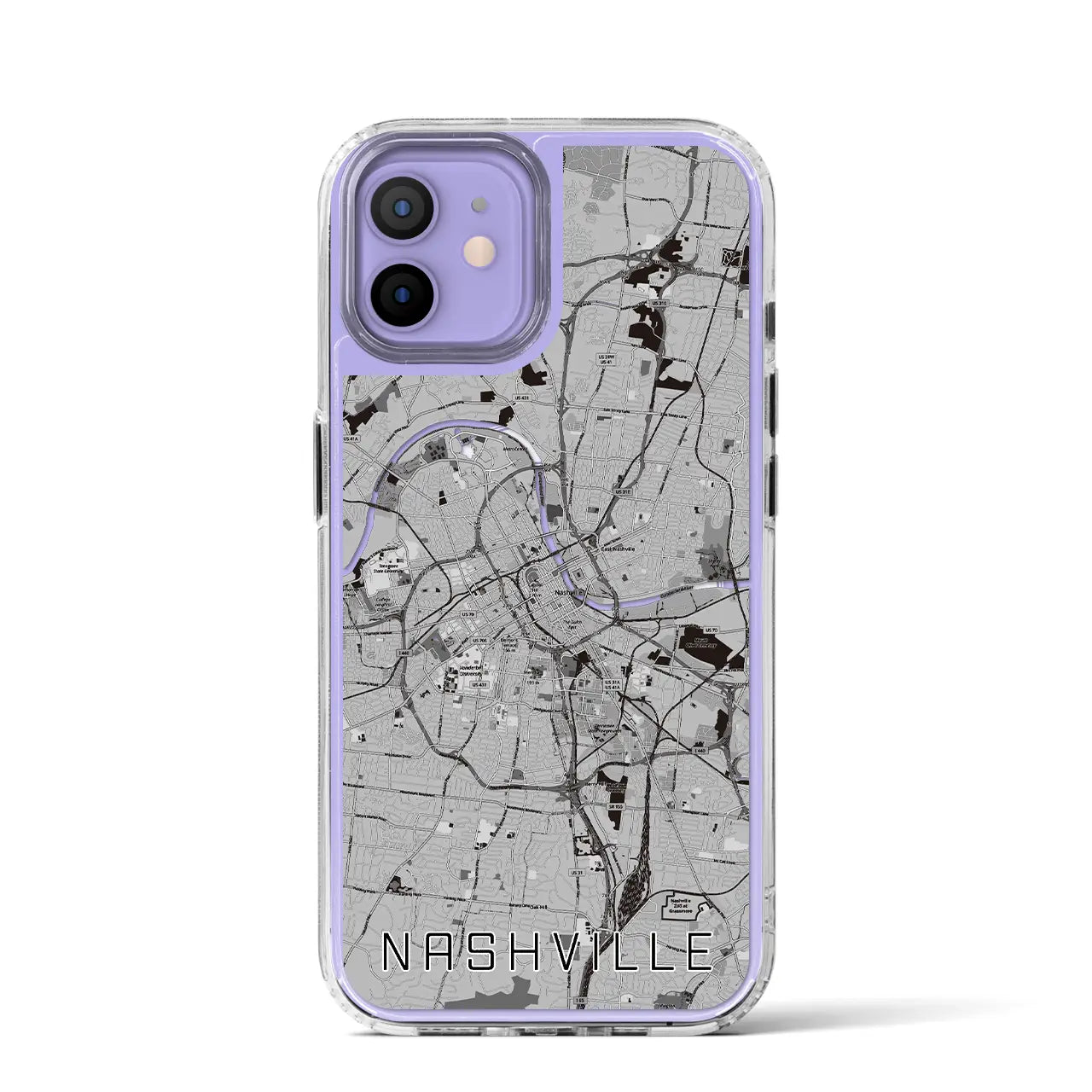 【ナッシュビル(アメリカ)】地図柄iPhoneケース(MagSafeタイプ)
