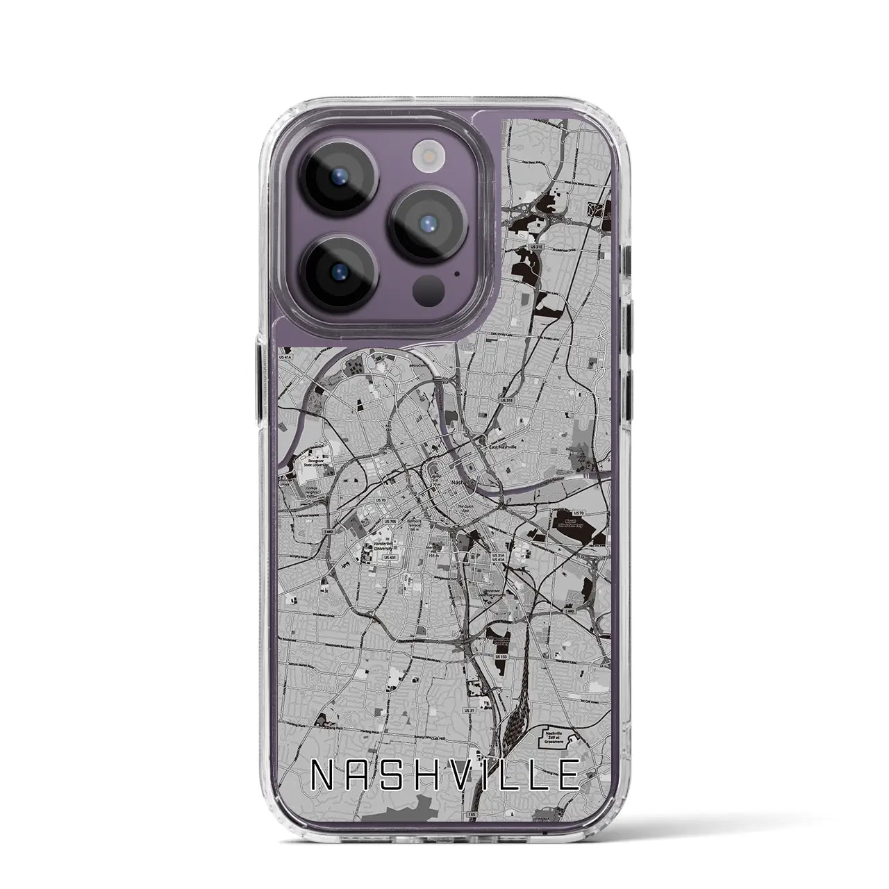 【ナッシュビル(アメリカ)】地図柄iPhoneケース(MagSafeタイプ)