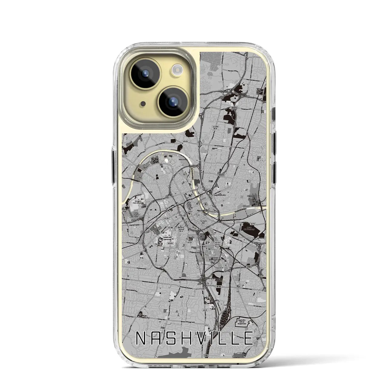 【ナッシュビル(アメリカ)】地図柄iPhoneケース(MagSafeタイプ)
