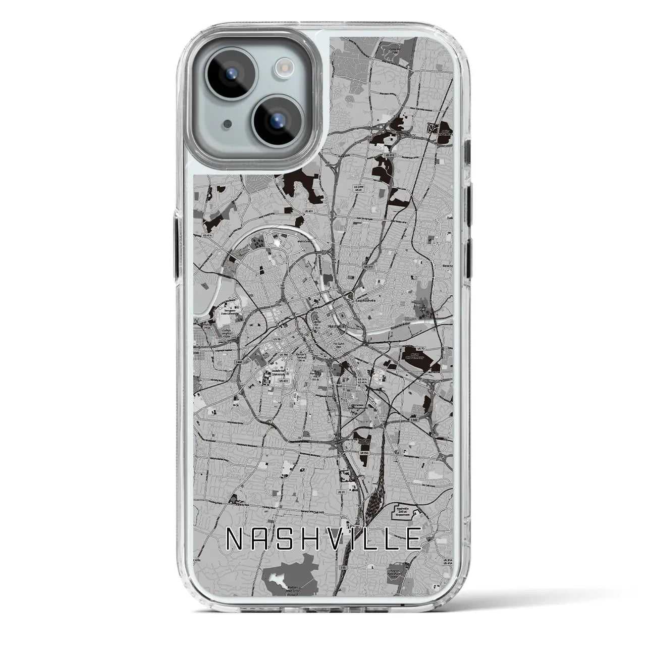 【ナッシュビル(アメリカ)】地図柄iPhoneケース(MagSafeタイプ)