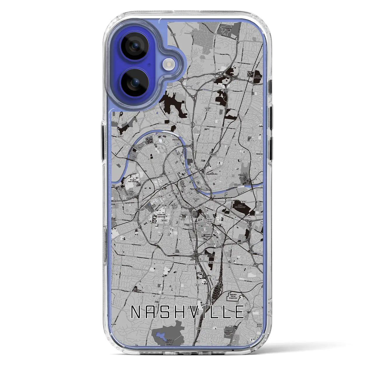 【ナッシュビル(アメリカ)】地図柄iPhoneケース(MagSafeタイプ)