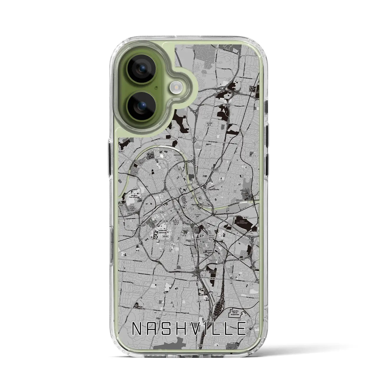 【ナッシュビル(アメリカ)】地図柄iPhoneケース(MagSafeタイプ)