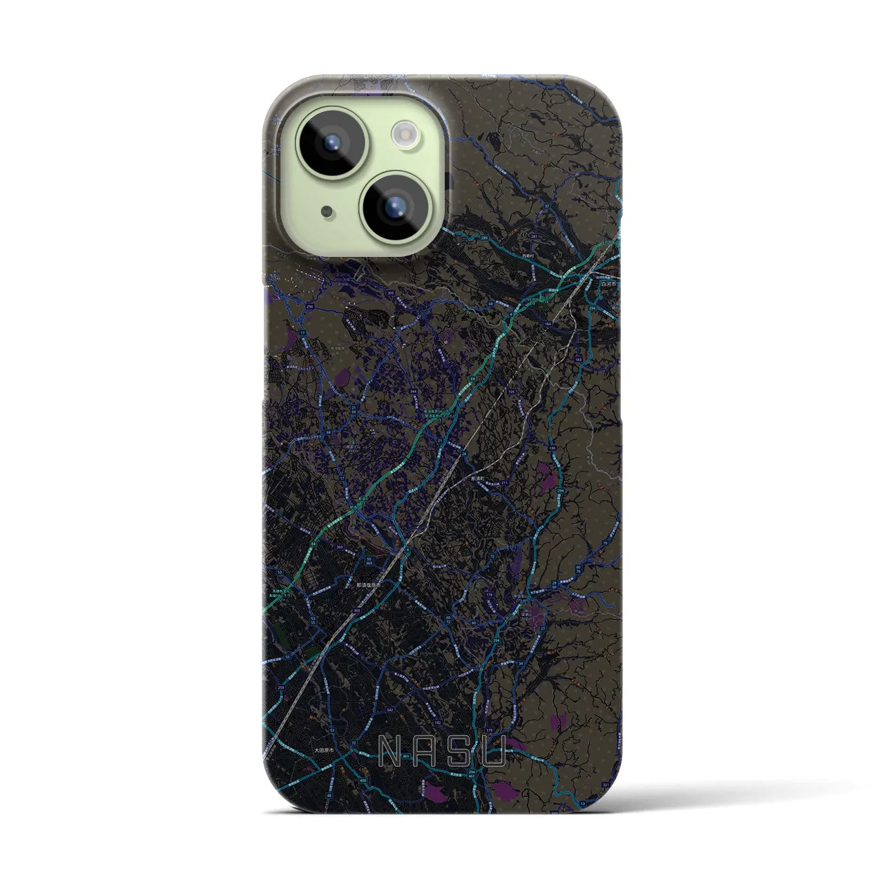【那須(栃木県)】地図柄iPhoneケース(バックカバータイプ)