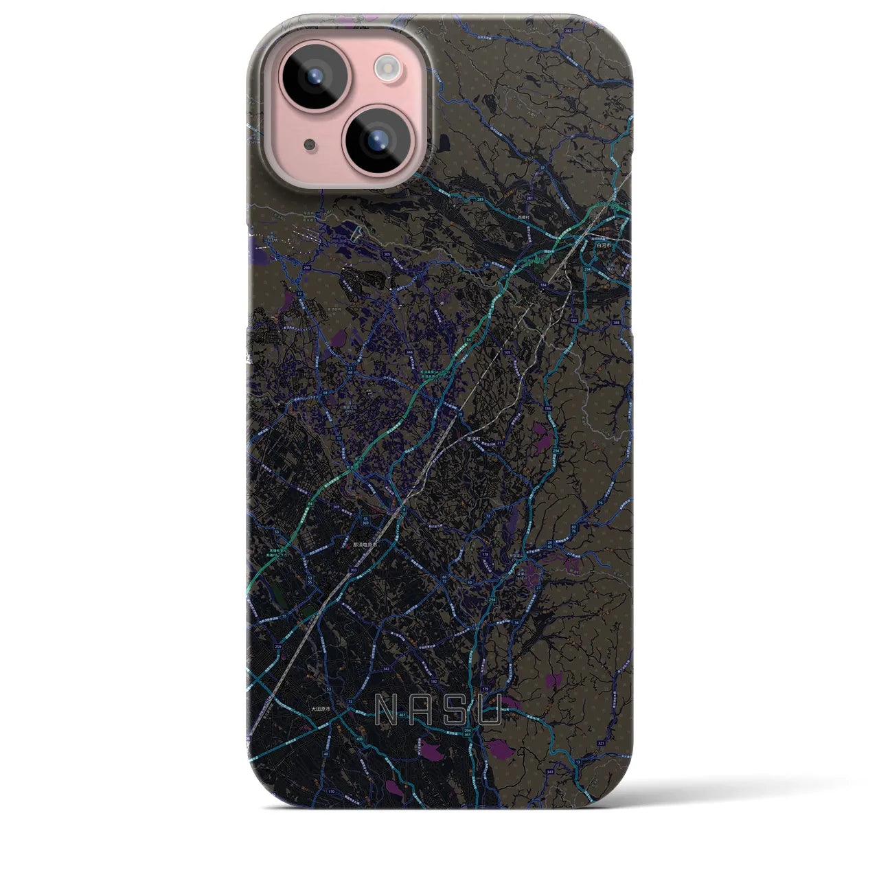 【那須(栃木県)】地図柄iPhoneケース(バックカバータイプ)