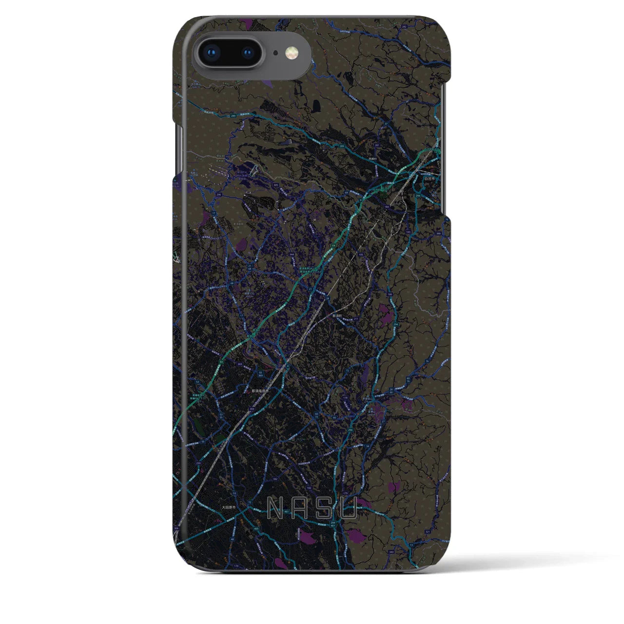 【那須(栃木県)】地図柄iPhoneケース(バックカバータイプ)