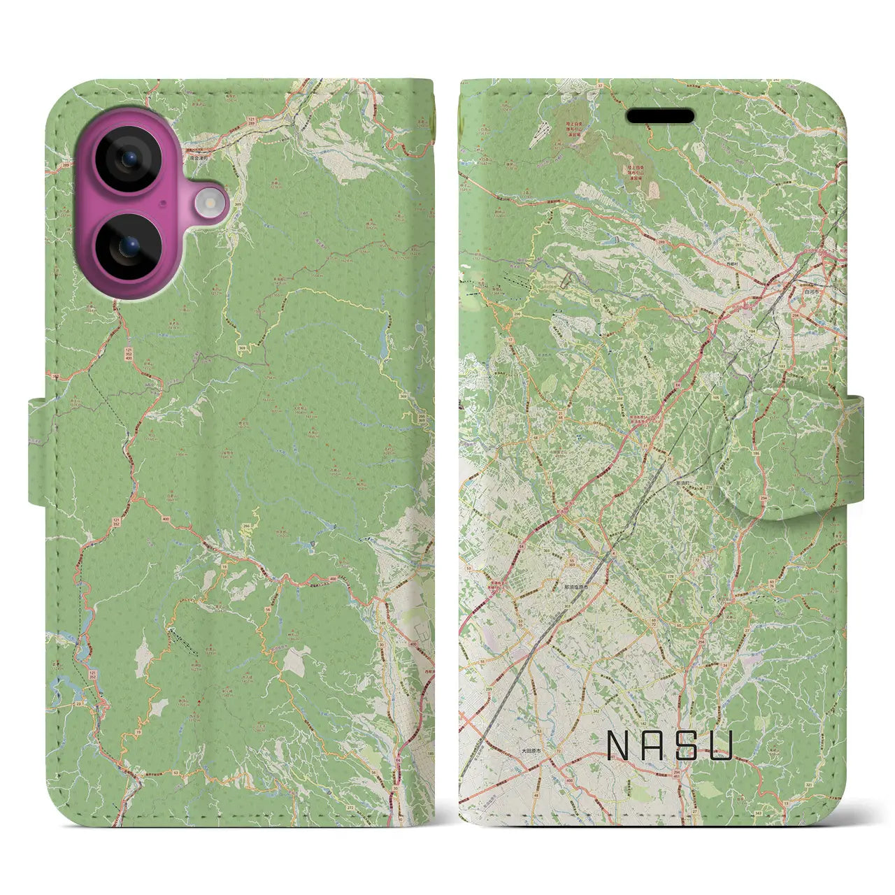 【那須(栃木県)】地図柄iPhoneケース(手帳タイプ)