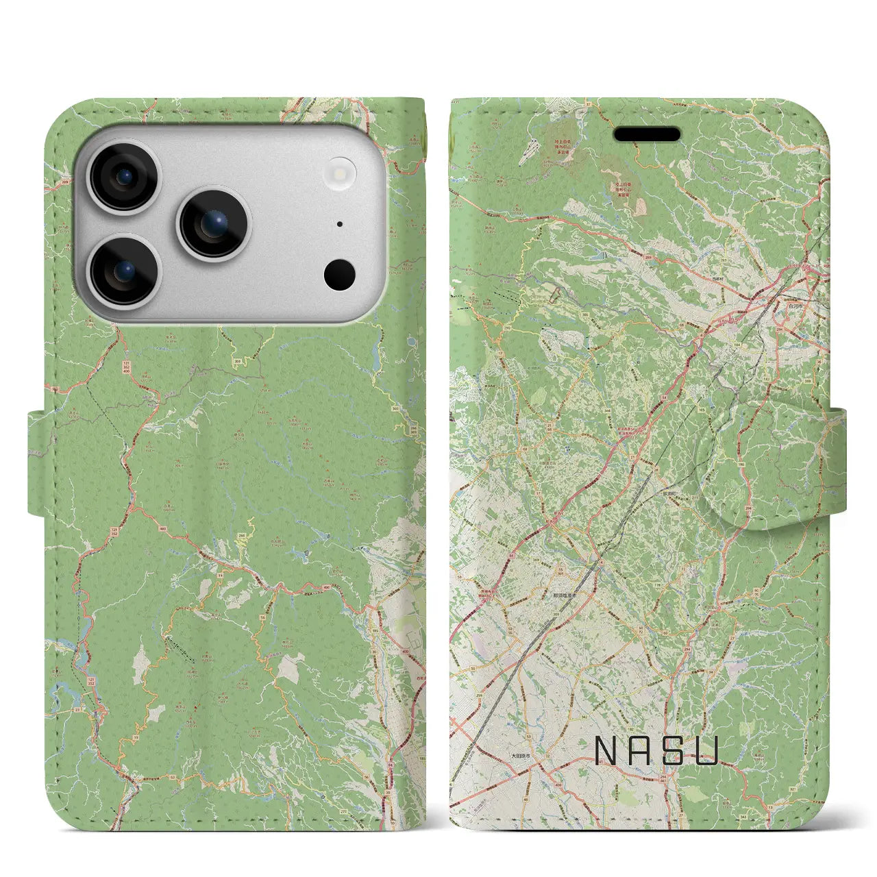 【那須(栃木県)】地図柄iPhoneケース(手帳タイプ)